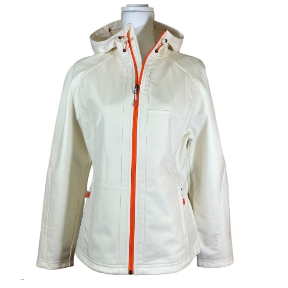 Black Rivet Gill Hooded Windbreaker in Off White